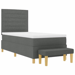 vidaXL Box Spring Bed with Pillows Dark Grey 200 x 90 cm Fabric