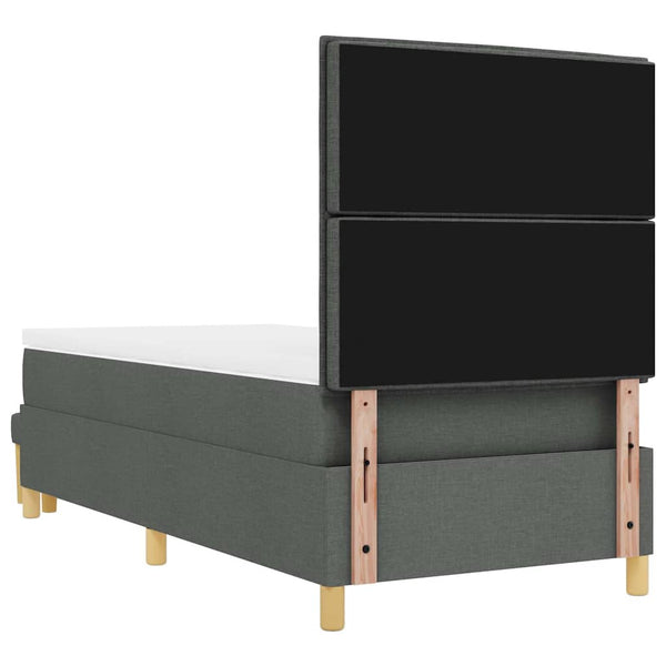 vidaXL Box Spring Bed with Pillows Dark Grey 200 x 90 cm Fabric