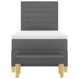 vidaXL Box Spring Bed with Pillows Dark Grey 200 x 90 cm Fabric