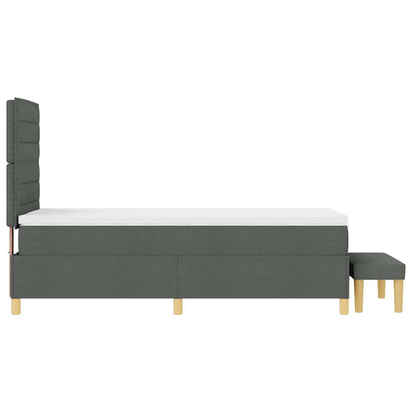 vidaXL Box Spring Bed with Pillows Dark Grey 200 x 90 cm Fabric