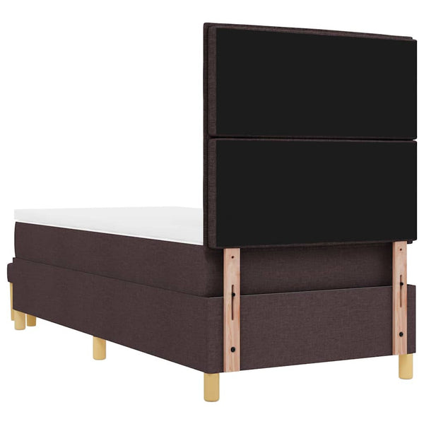 vidaXL Box Spring Bed with Pillows Dark Brown 200 x 90 cm Fabric