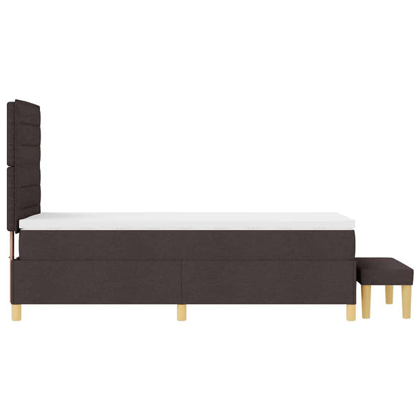 vidaXL Box Spring Bed with Pillows Dark Brown 200 x 90 cm Fabric