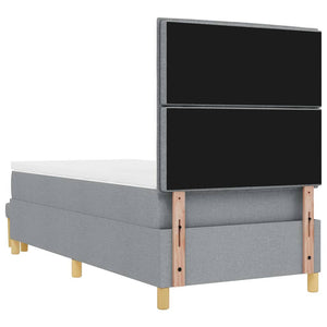 vidaXL Box Spring Bed with Pillows Light Grey 200 x 90 cm Fabric