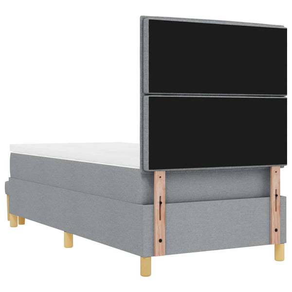 vidaXL Box Spring Bed with Pillows Light Grey 200 x 90 cm Fabric