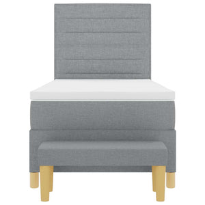 vidaXL Box Spring Bed with Pillows Light Grey 200 x 90 cm Fabric