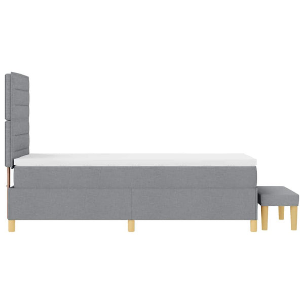 vidaXL Box Spring Bed with Pillows Light Grey 200 x 90 cm Fabric