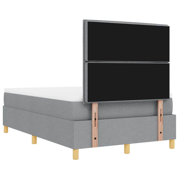 vidaXL Box Spring Bed with Headboard Light Gray 190 x 120 cm Fabric