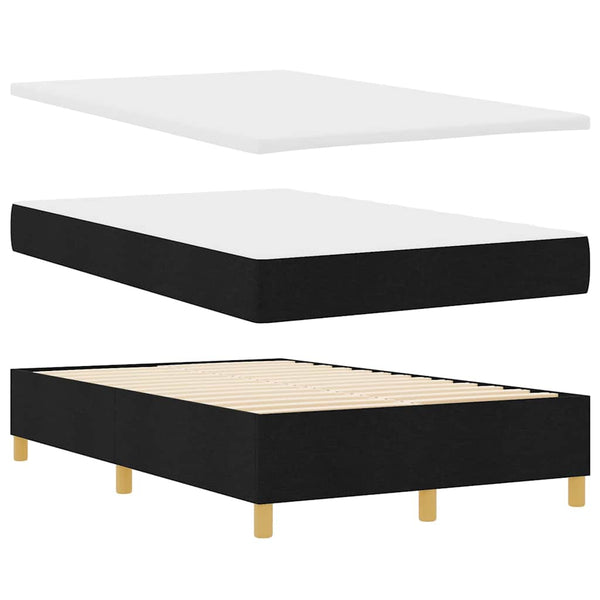 vidaXL Box Spring Bed with Headboard Black 190 x 120 cm Fabric