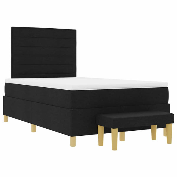 vidaXL Box Spring Bed with Headboard Black 190 x 120 cm Fabric