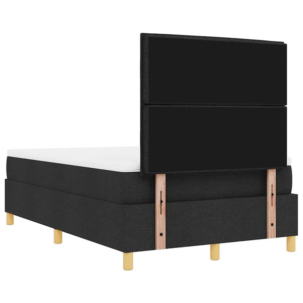 vidaXL Box Spring Bed with Headboard Black 190 x 120 cm Fabric