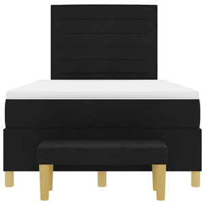 vidaXL Box Spring Bed with Headboard Black 190 x 120 cm Fabric