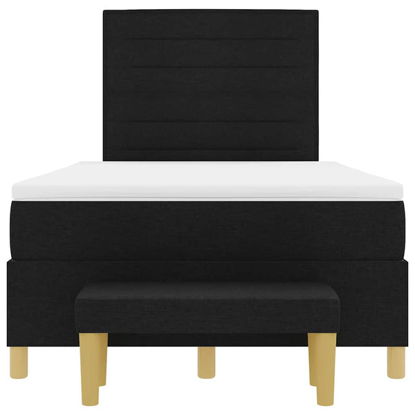 vidaXL Box Spring Bed with Headboard Black 190 x 120 cm Fabric