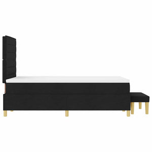 vidaXL Box Spring Bed with Headboard Black 190 x 120 cm Fabric