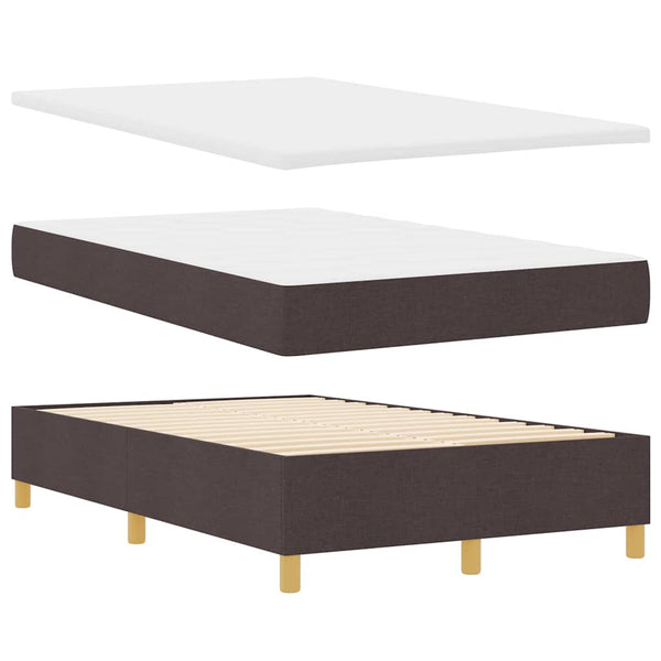vidaXL Box Spring Bed with Headboard Dark Brown 190 x 120 cm Fabric