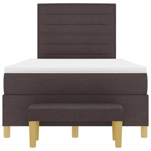 vidaXL Box Spring Bed with Headboard Dark Brown 190 x 120 cm Fabric