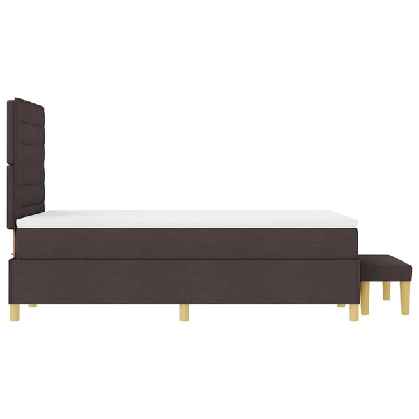 vidaXL Box Spring Bed with Headboard Dark Brown 190 x 120 cm Fabric