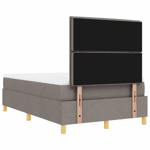 vidaXL Box Spring Bed with Headboard Taupe 190 x 120 cm Fabric