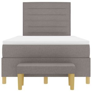 vidaXL Box Spring Bed with Headboard Taupe 190 x 120 cm Fabric