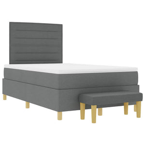 vidaXL Box Spring Bed with Headboard Dark Grey 200 x 120 cm Fabric