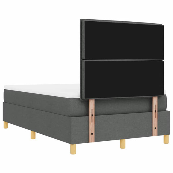 vidaXL Box Spring Bed with Headboard Dark Grey 200 x 120 cm Fabric