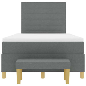 vidaXL Box Spring Bed with Headboard Dark Grey 200 x 120 cm Fabric