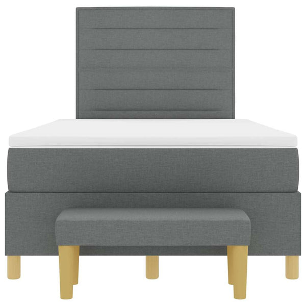 vidaXL Box Spring Bed with Headboard Dark Grey 200 x 120 cm Fabric
