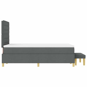 vidaXL Box Spring Bed with Headboard Dark Grey 200 x 120 cm Fabric