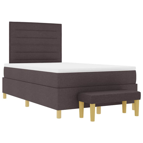 vidaXL Box Spring Bed with Headboard Dark Brown 200 x 120 cm Fabric
