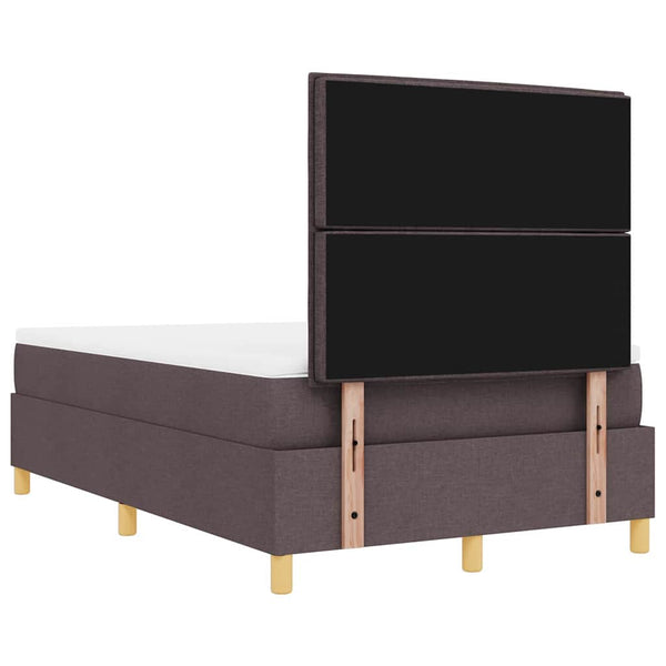 vidaXL Box Spring Bed with Headboard Dark Brown 200 x 120 cm Fabric