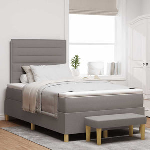 vidaXL Box Spring Bed with Headboard Taupe 200 x 120 cm Fabric