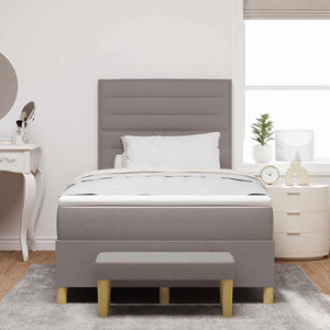 vidaXL Box Spring Bed with Headboard Taupe 200 x 120 cm Fabric