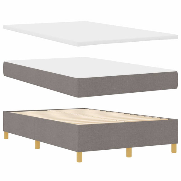 vidaXL Box Spring Bed with Headboard Taupe 200 x 120 cm Fabric