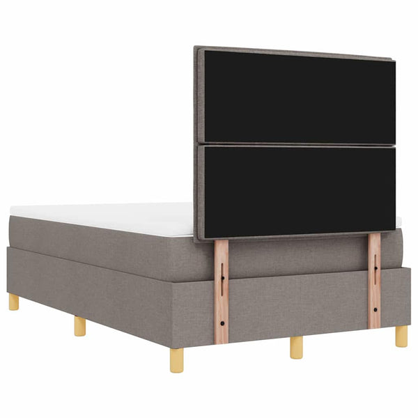 vidaXL Box Spring Bed with Headboard Taupe 200 x 120 cm Fabric