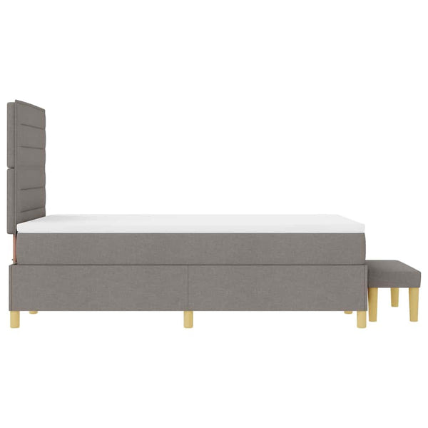 vidaXL Box Spring Bed with Headboard Taupe 200 x 120 cm Fabric