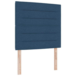 vidaXL Box Spring Bed with Headboard Blue 200 x 120 cm Fabric