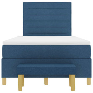 vidaXL Box Spring Bed with Headboard Blue 200 x 120 cm Fabric