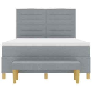 vidaXL Box Spring Bed with Cushions Light Grey 200 x 140 cm Fabric