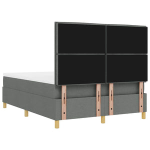 vidaXL Box Spring Bed with Pillows Dark Gray 200 x 140 cm Fabric
