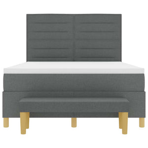 vidaXL Box Spring Bed with Pillows Dark Gray 200 x 140 cm Fabric