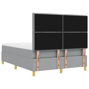 vidaXL Box Spring Bed with Cushions Light Grey 200 x 160 cm Fabric