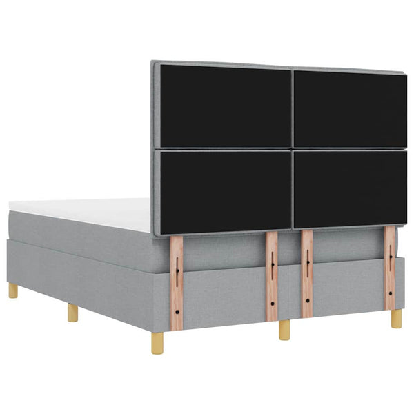 vidaXL Box Spring Bed with Cushions Light Grey 200 x 160 cm Fabric