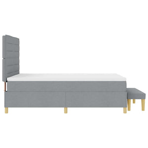 vidaXL Box Spring Bed with Cushions Light Grey 200 x 160 cm Fabric