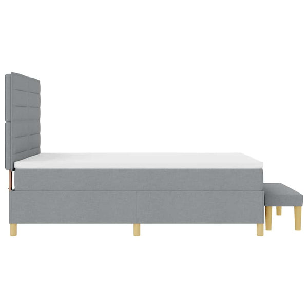 vidaXL Box Spring Bed with Cushions Light Grey 200 x 160 cm Fabric