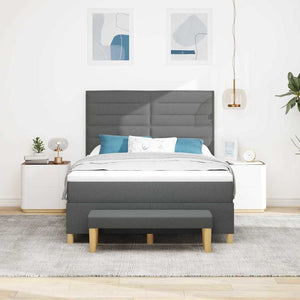 vidaXL Box Spring Bed with Pillows Dark Gray 200 x 160 cm Fabric