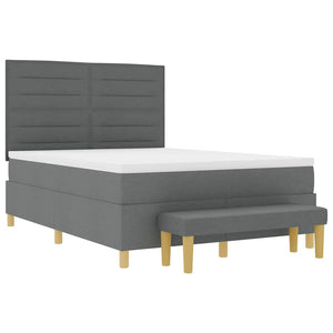 vidaXL Box Spring Bed with Pillows Dark Gray 200 x 160 cm Fabric