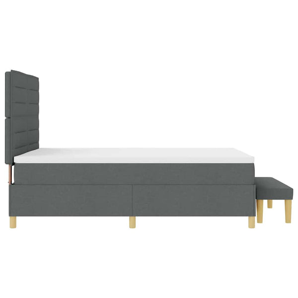 vidaXL Box Spring Bed with Pillows Dark Gray 200 x 160 cm Fabric