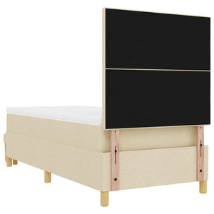 vidaXL Box Spring Bed with Pillows and Headboard Cream 200 x 80 cm Fabric