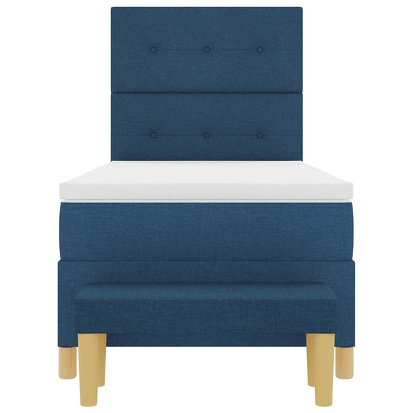 vidaXL Box Spring Bed with Pillows and Headboard Blue 200 x 80 cm Fabric