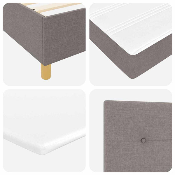 vidaXL Box Spring Bed with Pillows and Headboard Taupe 200 x 100 cm Fabric