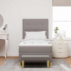 vidaXL Box Spring Bed with Pillows and Headboard Taupe 200 x 100 cm Fabric